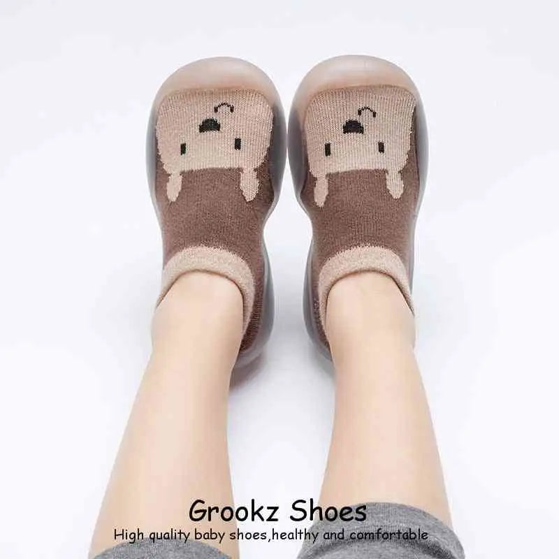 Animal Sock Shoes - Brown Bear - Grookz Shoes
