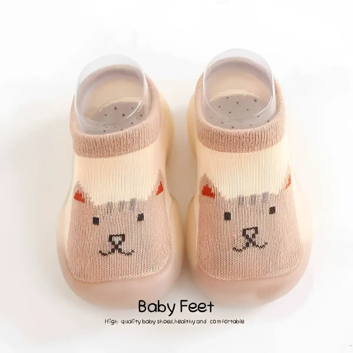Animal Sock Shoes - Brown Cat - 0-6 Months - Grookz Shoes