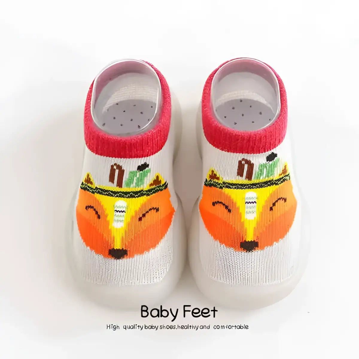 Animal Sock Shoes - Gray Fox - 0-6 Months - Grookz Shoes
