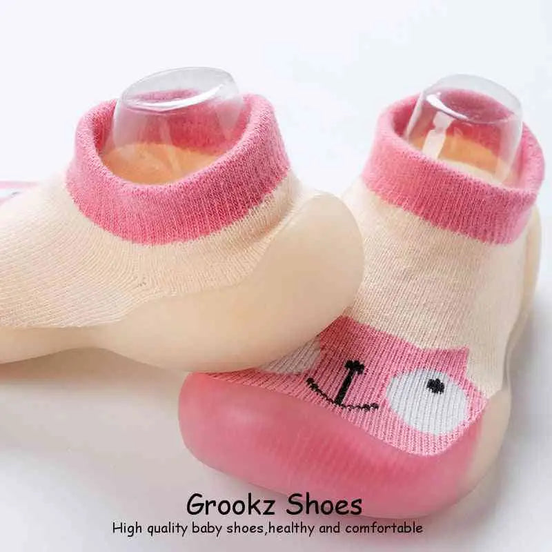 Animal Sock Shoes - Pink Cat - Grookz Shoes