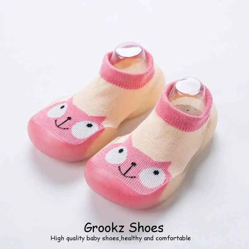 Animal Sock Shoes - Pink Cat - Grookz Shoes