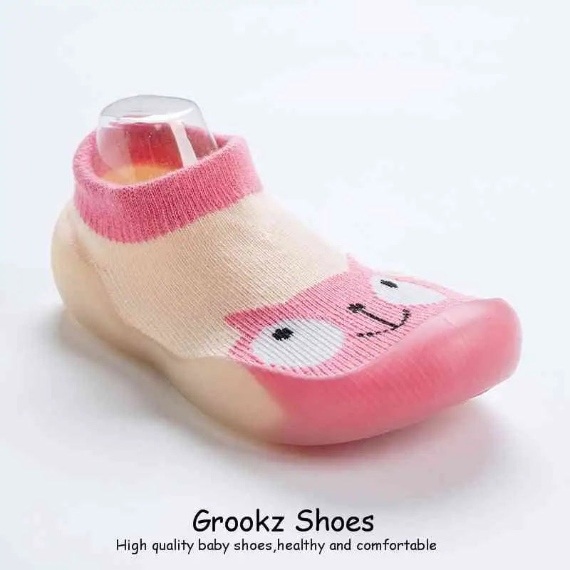 Animal Sock Shoes - Pink Cat - Grookz Shoes