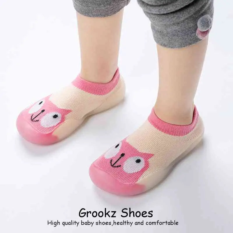Animal Sock Shoes - Pink Cat - Grookz Shoes