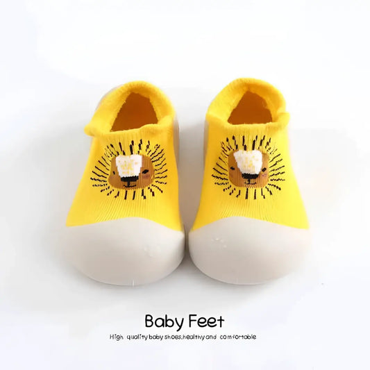 Animal Sock Shoes - Yellow Lion - 0-6 Months - Grookz Shoes