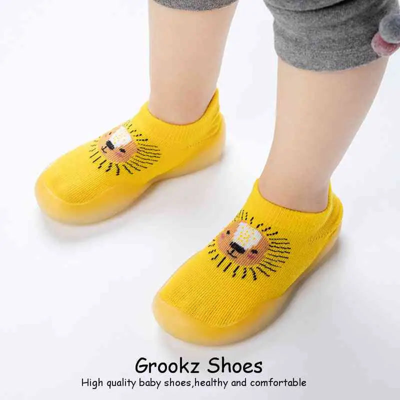 Animal Sock Shoes - Yellow Lion - Grookz Shoes