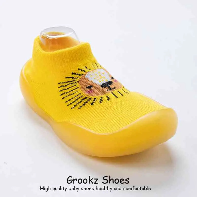 Animal Sock Shoes - Yellow Lion - Grookz Shoes