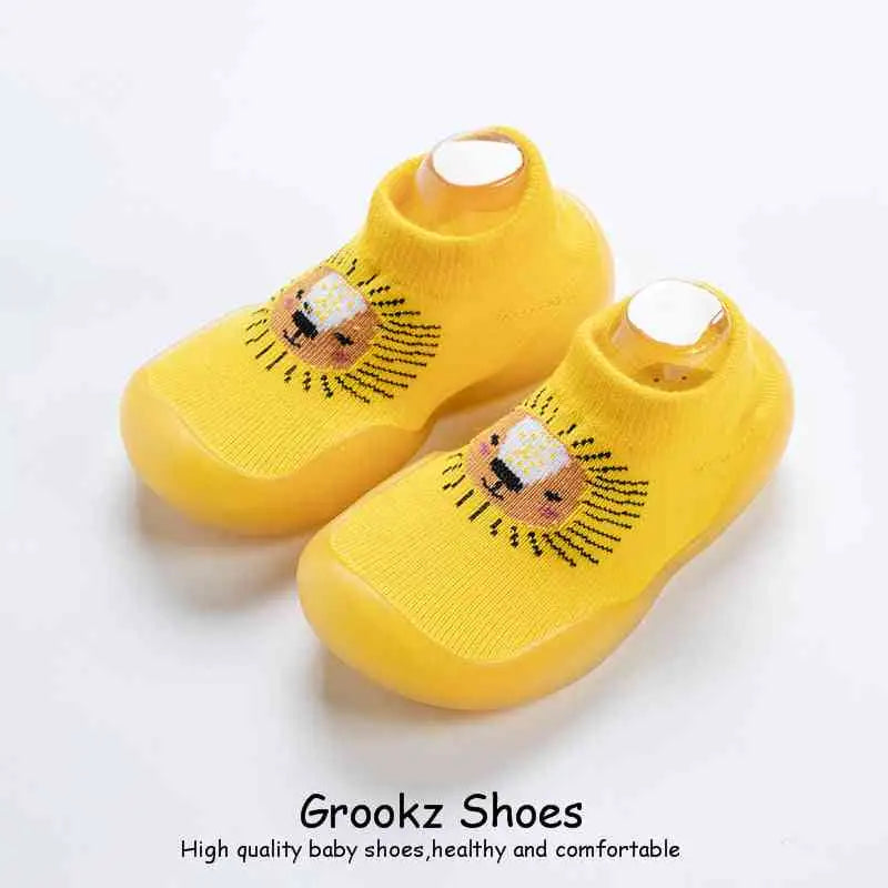 Animal Sock Shoes - Yellow Lion - Grookz Shoes