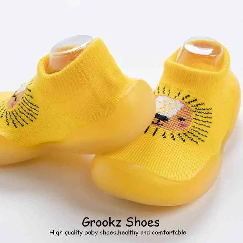 Animal Sock Shoes - Yellow Lion - Grookz Shoes