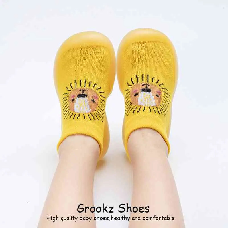 Animal Sock Shoes - Yellow Lion - Grookz Shoes