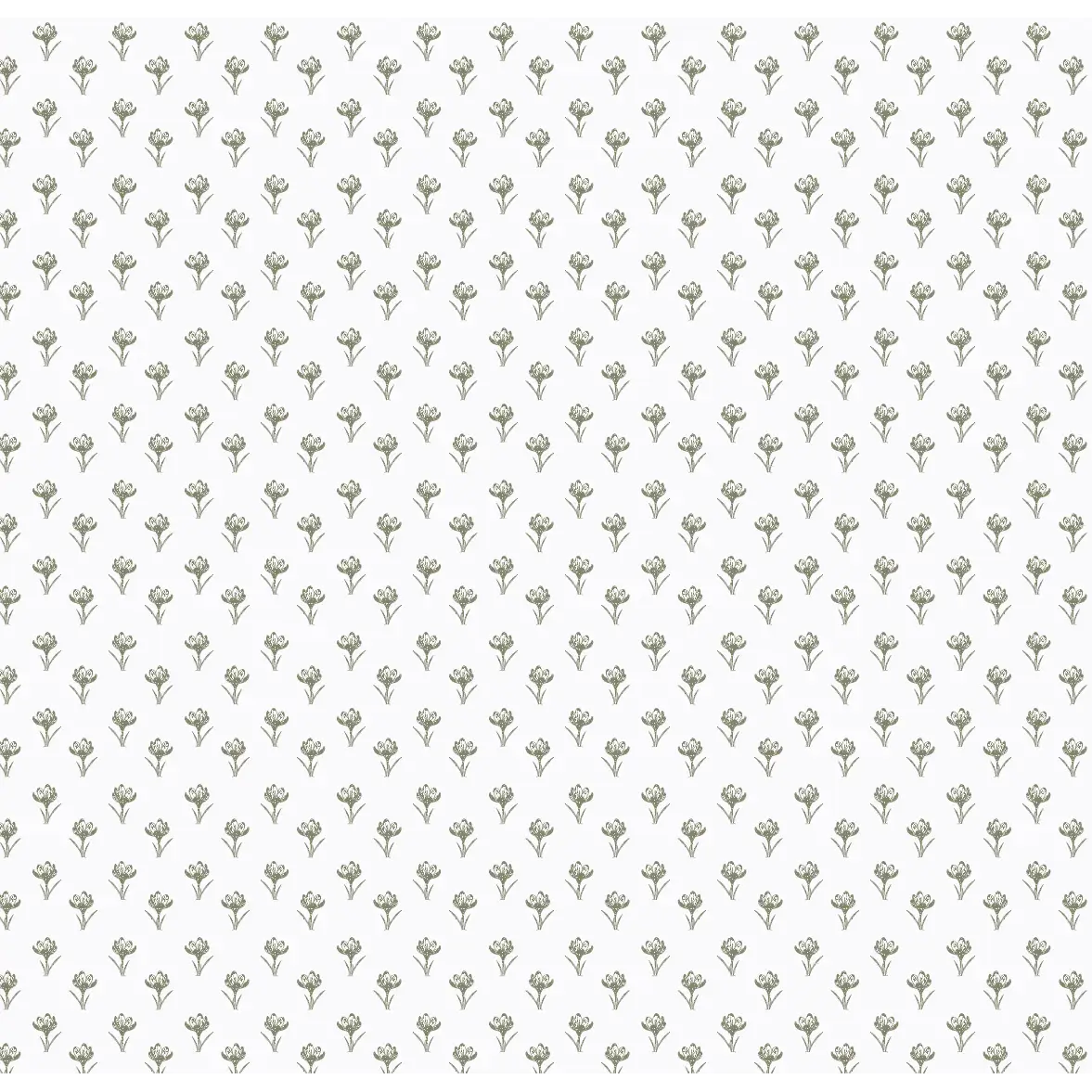 Anita Wallpaper - Tiny Flower Dots - by Studio Stephie - Sample 1 foot by 1 foot / Green - Loomwell Home Goods