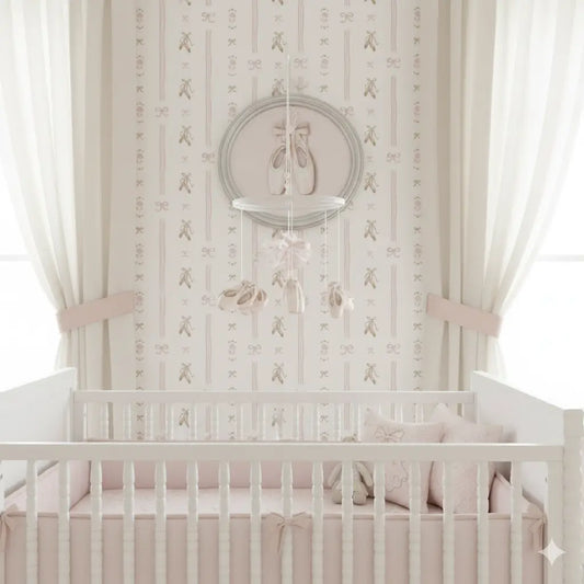 Anna Wallpaper - Sweet Ballet Slippers for Baby - by Creating to Love - Loomwell Home Goods