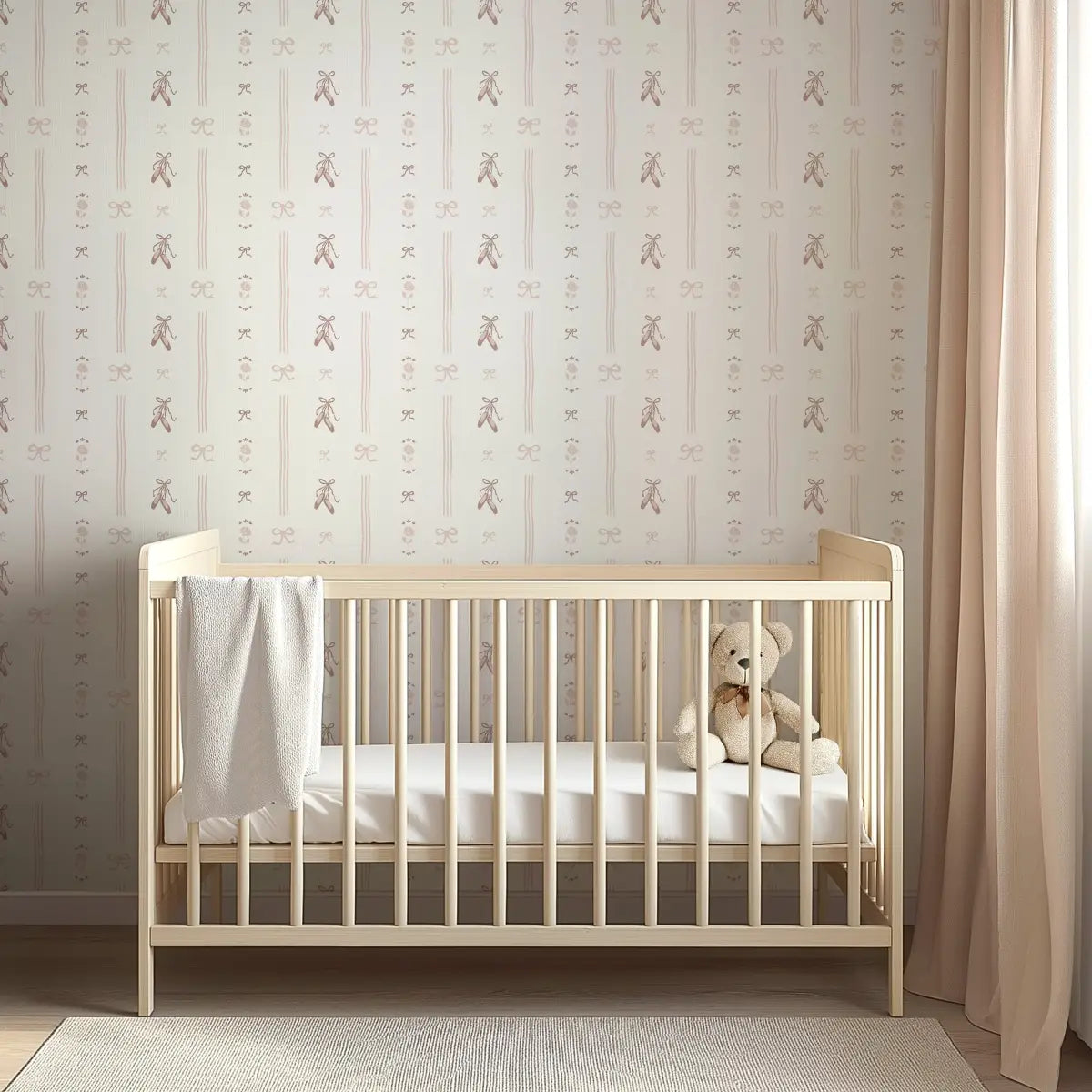 Anna Wallpaper - Sweet Ballet Slippers for Baby - by Creating to Love - Loomwell Home Goods