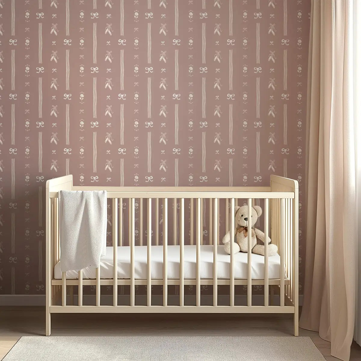 Anna Wallpaper - Sweet Ballet Slippers for Baby - by Creating to Love - Loomwell Home Goods