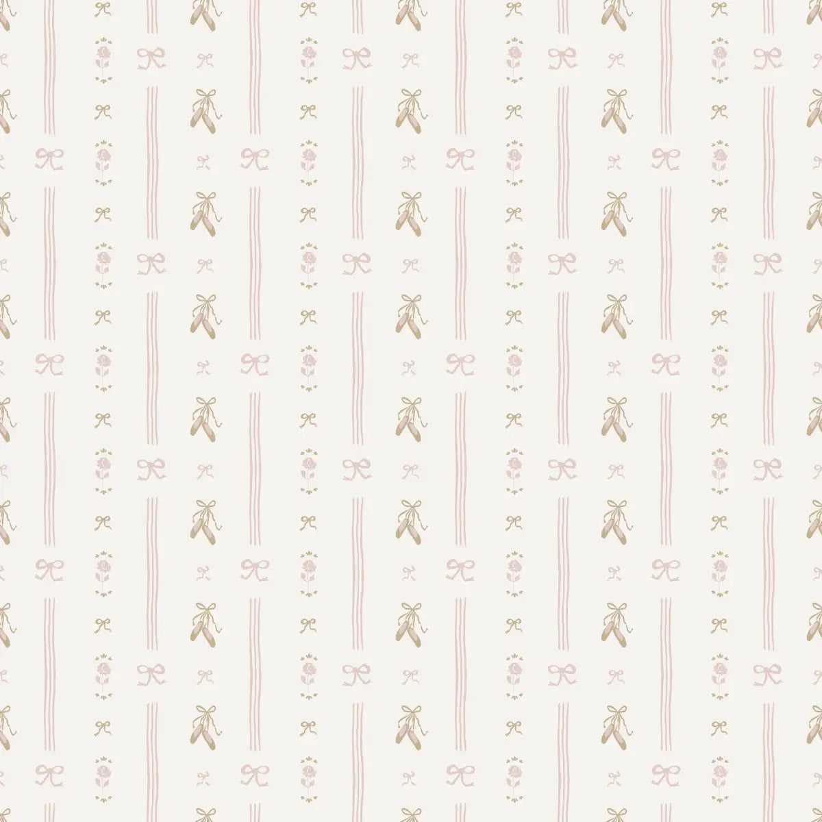 Anna Wallpaper - Sweet Ballet Slippers for Baby - by Creating to Love - Sample 1 foot by 1 foot / Mustard - Loomwell