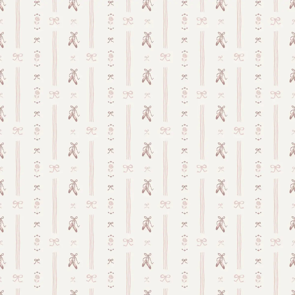Anna Wallpaper - Sweet Ballet Slippers for Baby - by Creating to Love - Sample 1 foot by 1 foot / Pink - Loomwell Home