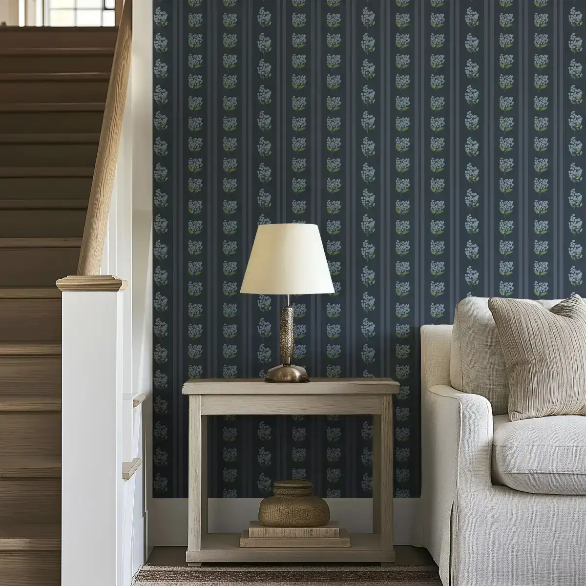 Annalise Wallpaper - Floral Stripe - by Ashton Elizabeth - Loomwell Home Goods