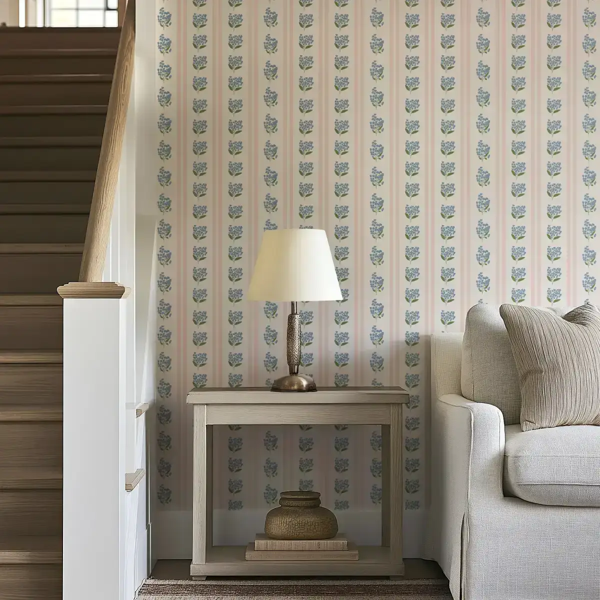 Annalise Wallpaper - Floral Stripe - by Ashton Elizabeth - Loomwell Home Goods