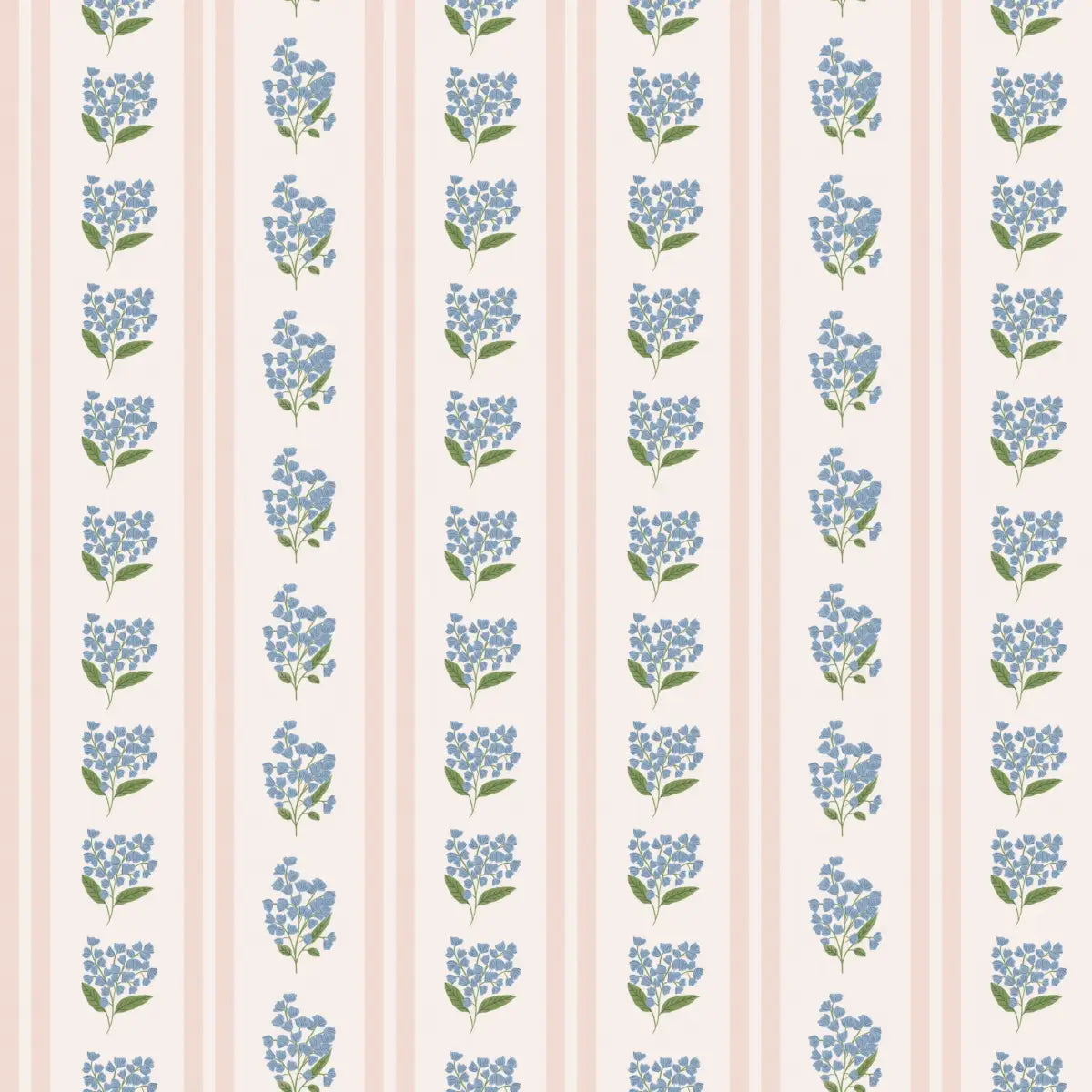 Annalise Wallpaper - Floral Stripe - by Ashton Elizabeth - Sample 1 foot by 1 foot / Pink - Loomwell Home Goods