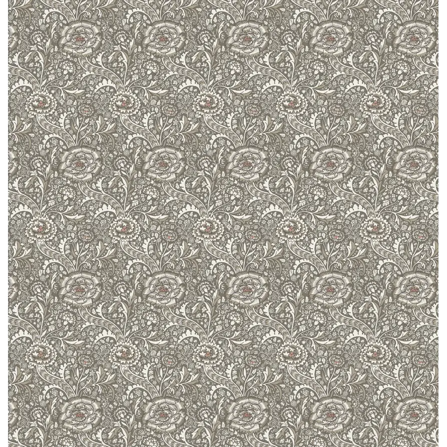 Annika Floral Wallpaper - Detailed Traditional Floral - by Bear Bell - Sample 1 foot by 1 foot / Neutral - Loomwell