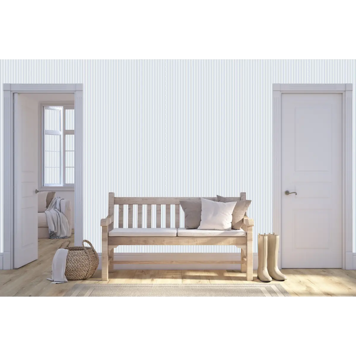 Ansel Wallpaper - Pastel Mini Stripe - by Studio Stephie - Loomwell Home Goods