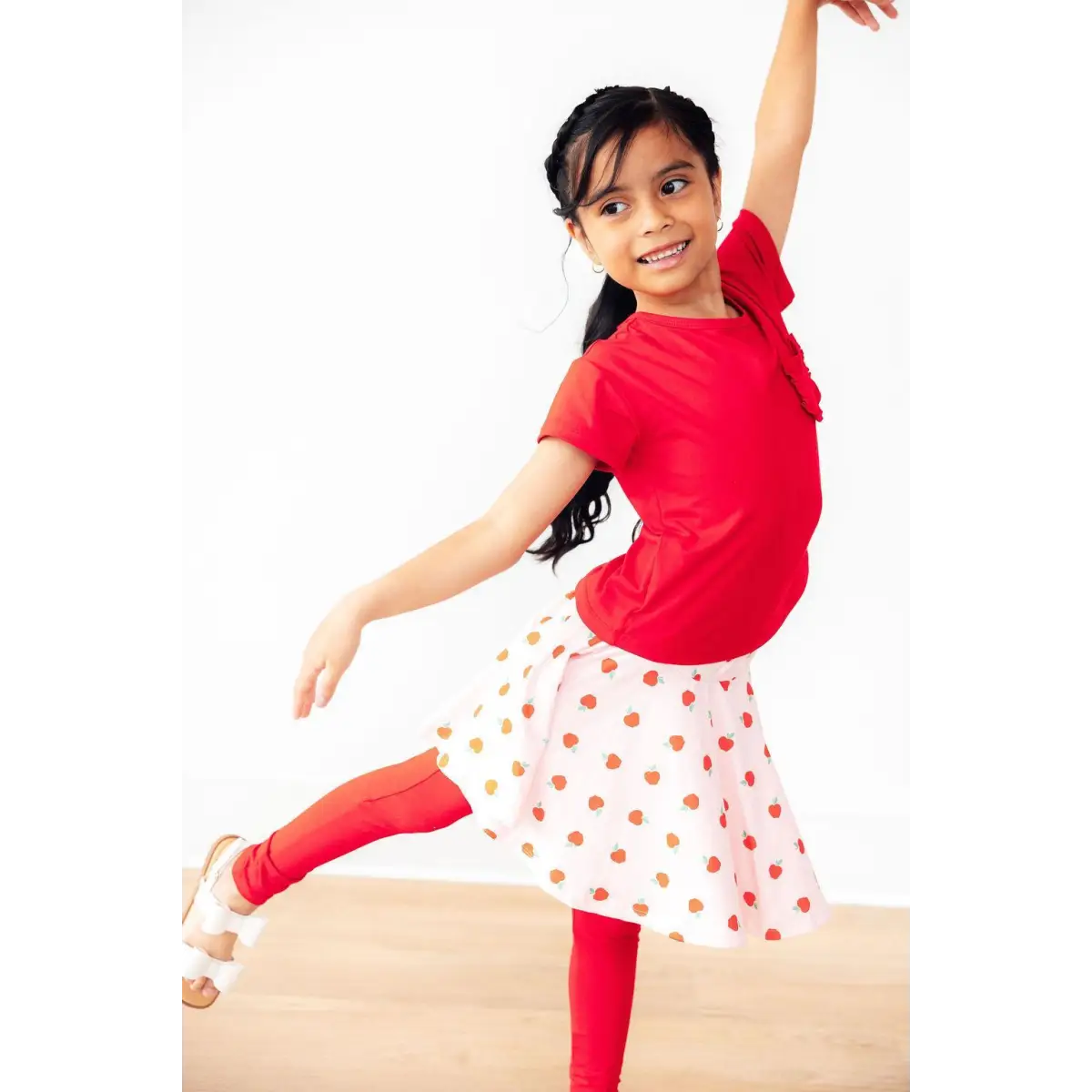 An Apple a Day Twirl Skirt with Leggings - Mila & Rose ®