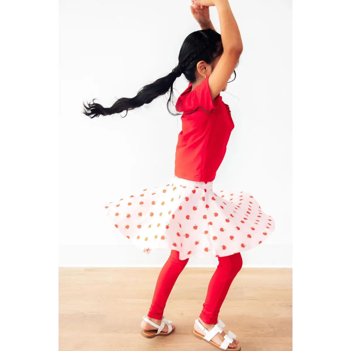 An Apple a Day Twirl Skirt with Leggings - Mila & Rose ®
