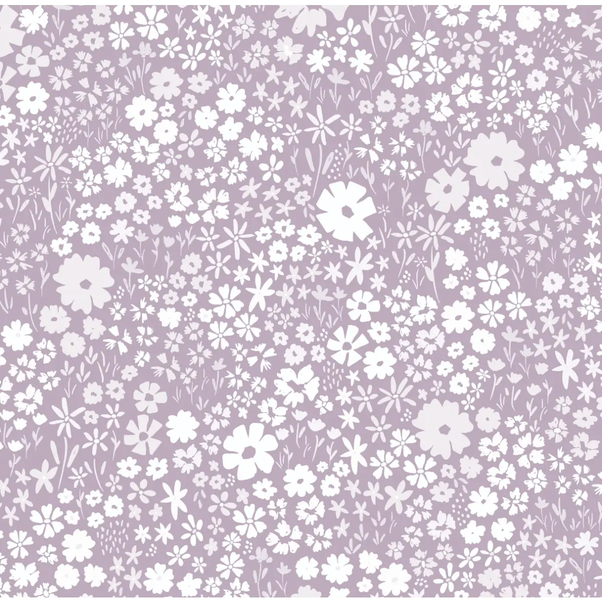 April Wallpaper - Meadow Flowers - by Antonela Fulir - Sample 1 foot by 1 foot / Lavender - Loomwell Home Goods
