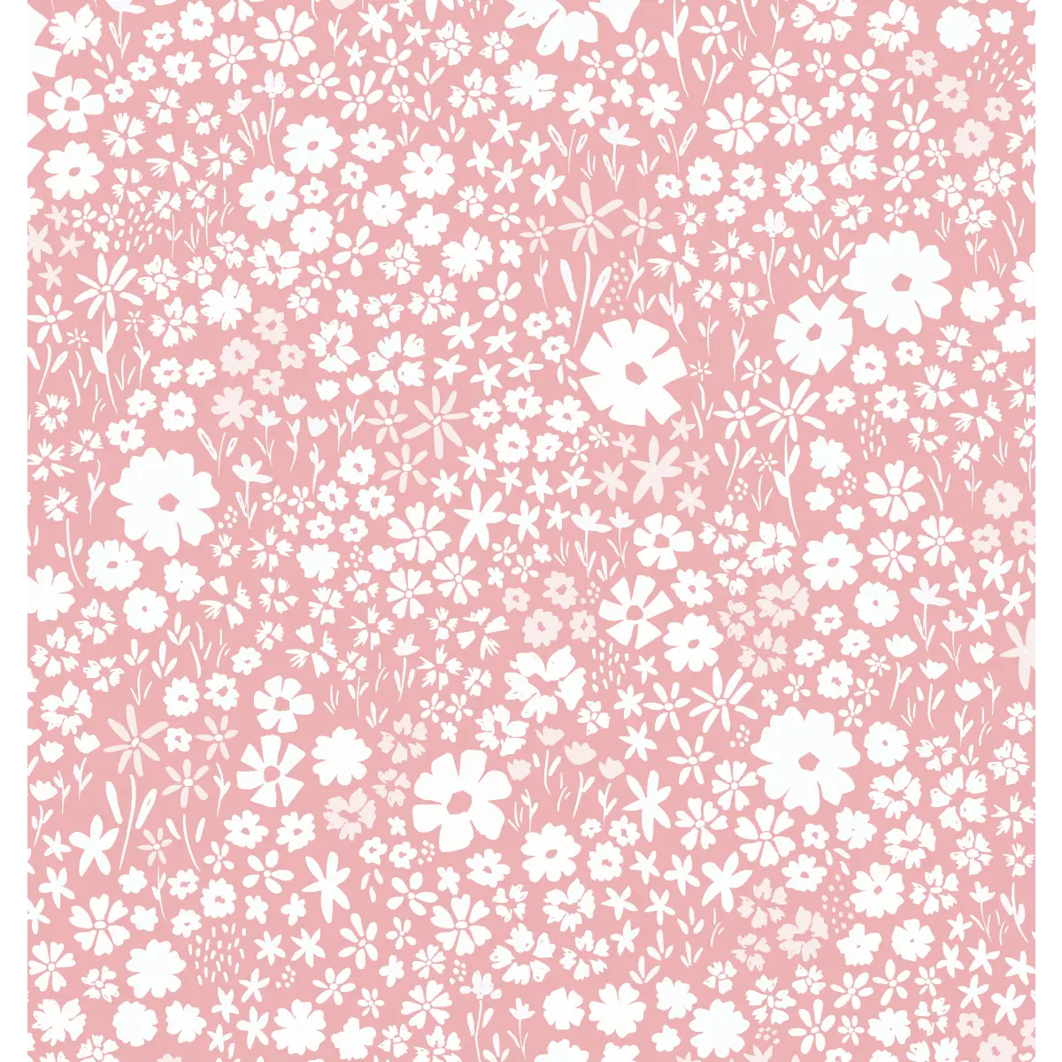 April Wallpaper - Meadow Flowers - by Antonela Fulir - Sample 1 foot by 1 foot / Pink - Loomwell Home Goods