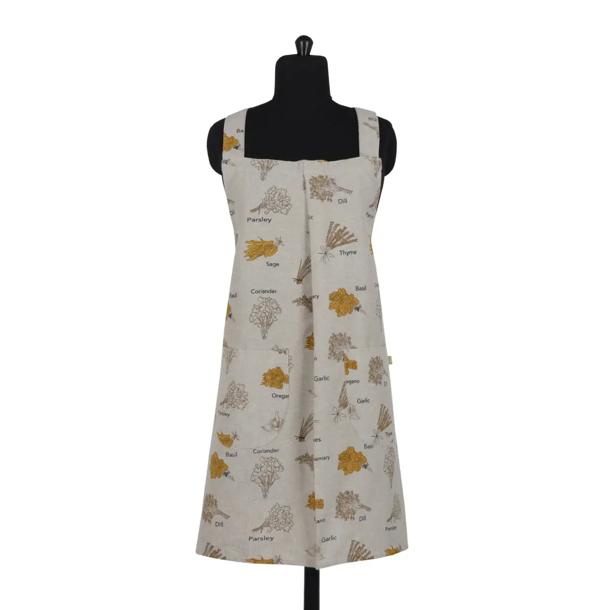 Apron - Mustard Herbs - Pinafore Style - Raine & Humble