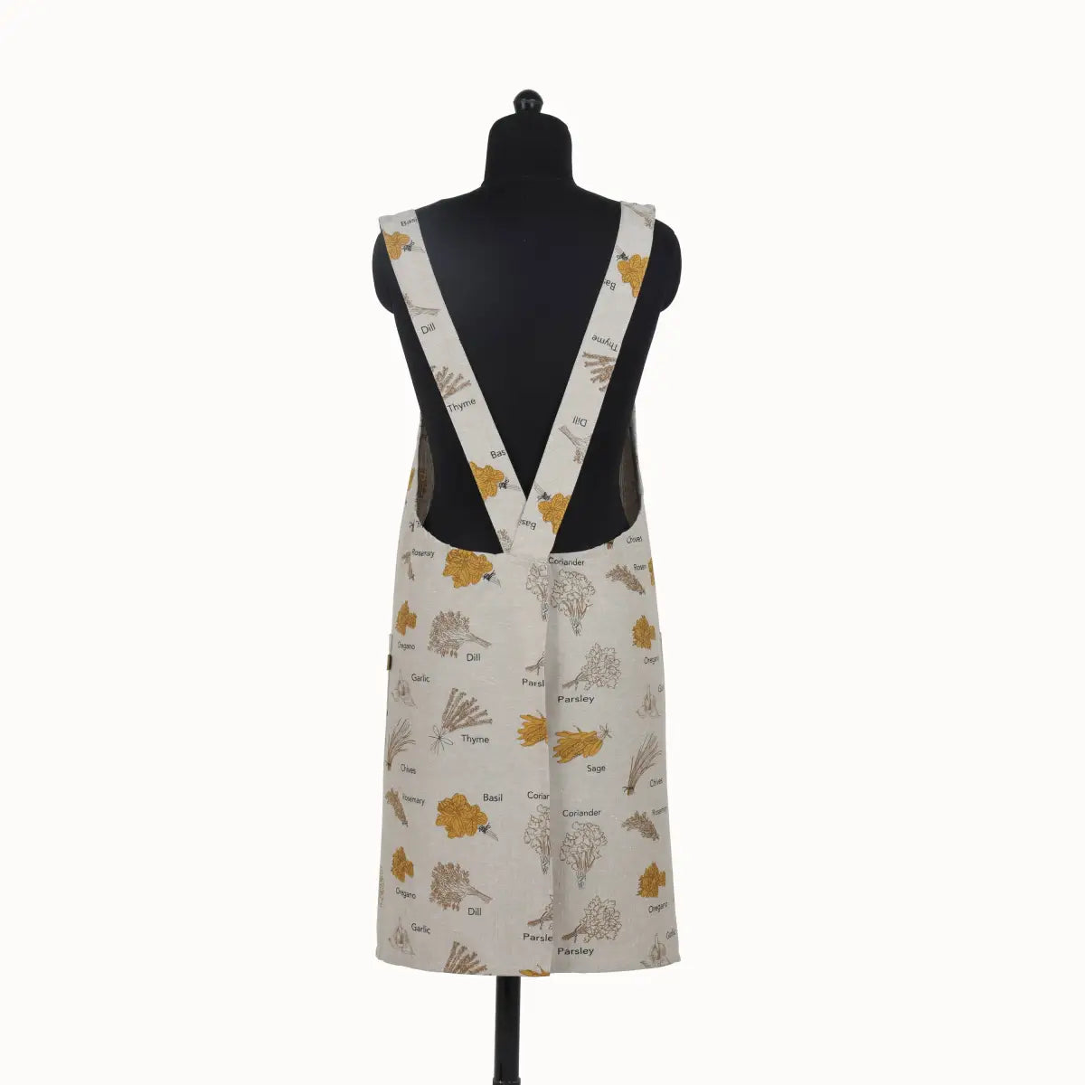 Apron - Mustard Herbs - Pinafore Style - Raine & Humble