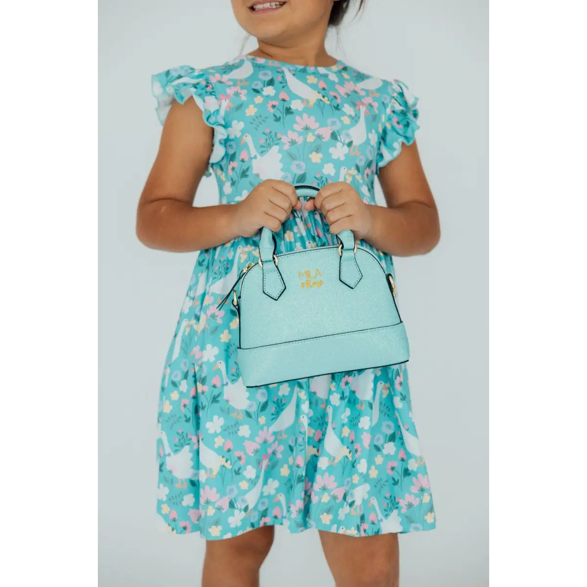 Girl’s Crossbody Purse - Aqua Glitter - Mila & Rose ®