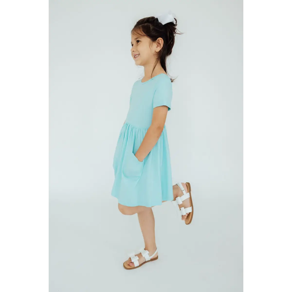 Pocket Twirl Dress - Aqua Blue - Mila & Rose ®