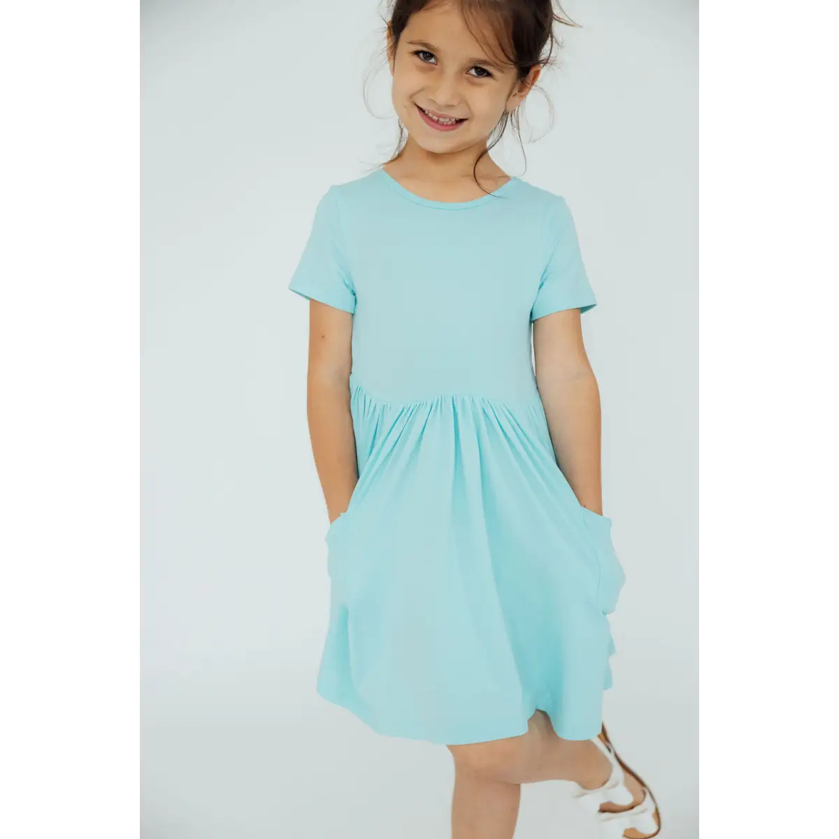Pocket Twirl Dress - Aqua Blue - Mila & Rose ®