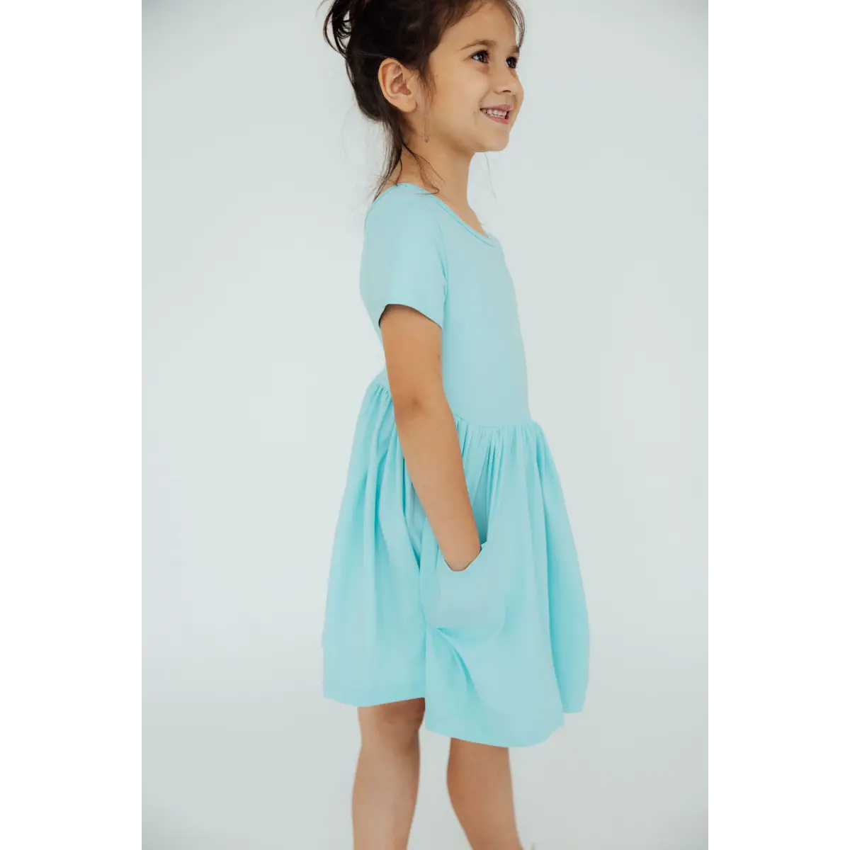 Pocket Twirl Dress - Aqua Blue - Mila & Rose ®