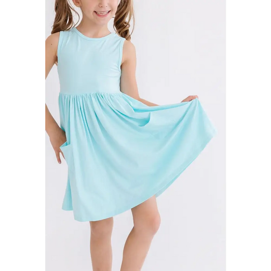 Aqua Tank Pocket Twirl Dress - Mila & Rose ®