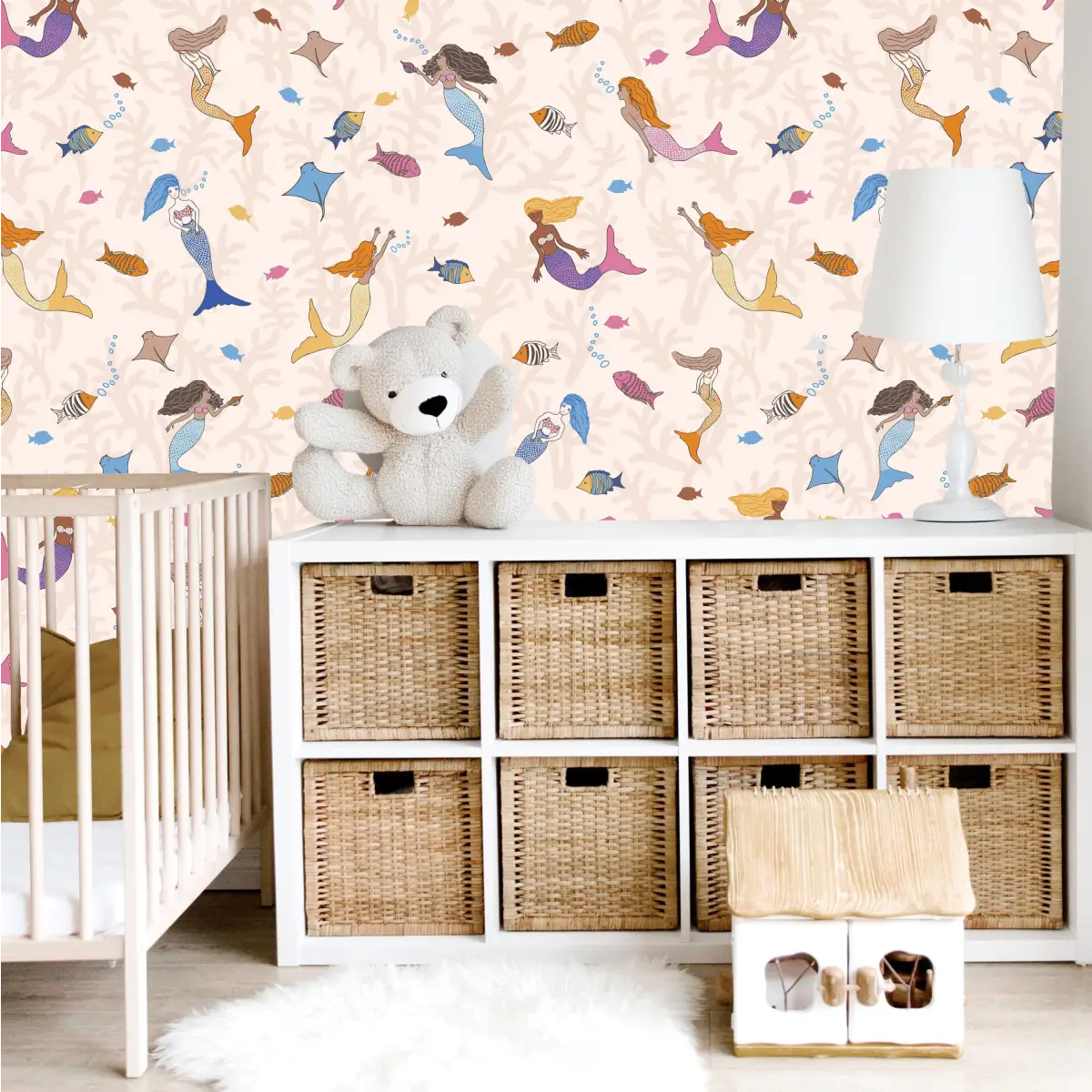 Aqua Wallpaper - Mermaids for Kids - by Jun Shu Create - Loomwell Home Goods