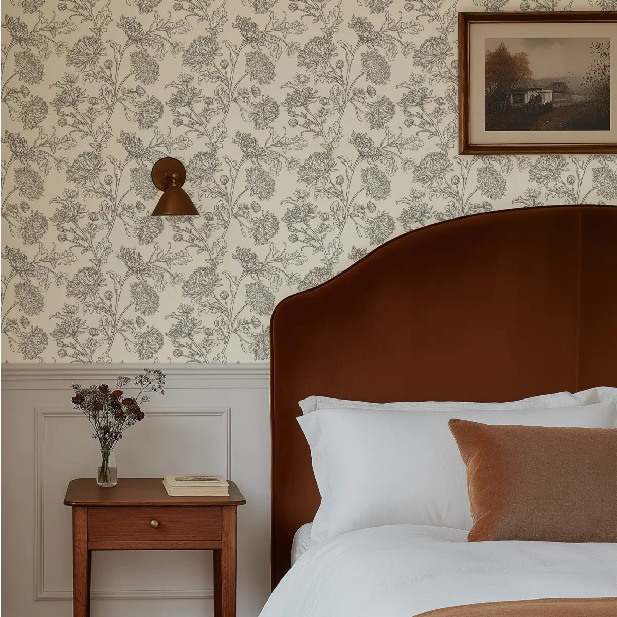 Archie Wallpaper - Flower Vines - by Taddy Mikelaites - Loomwell Home Goods