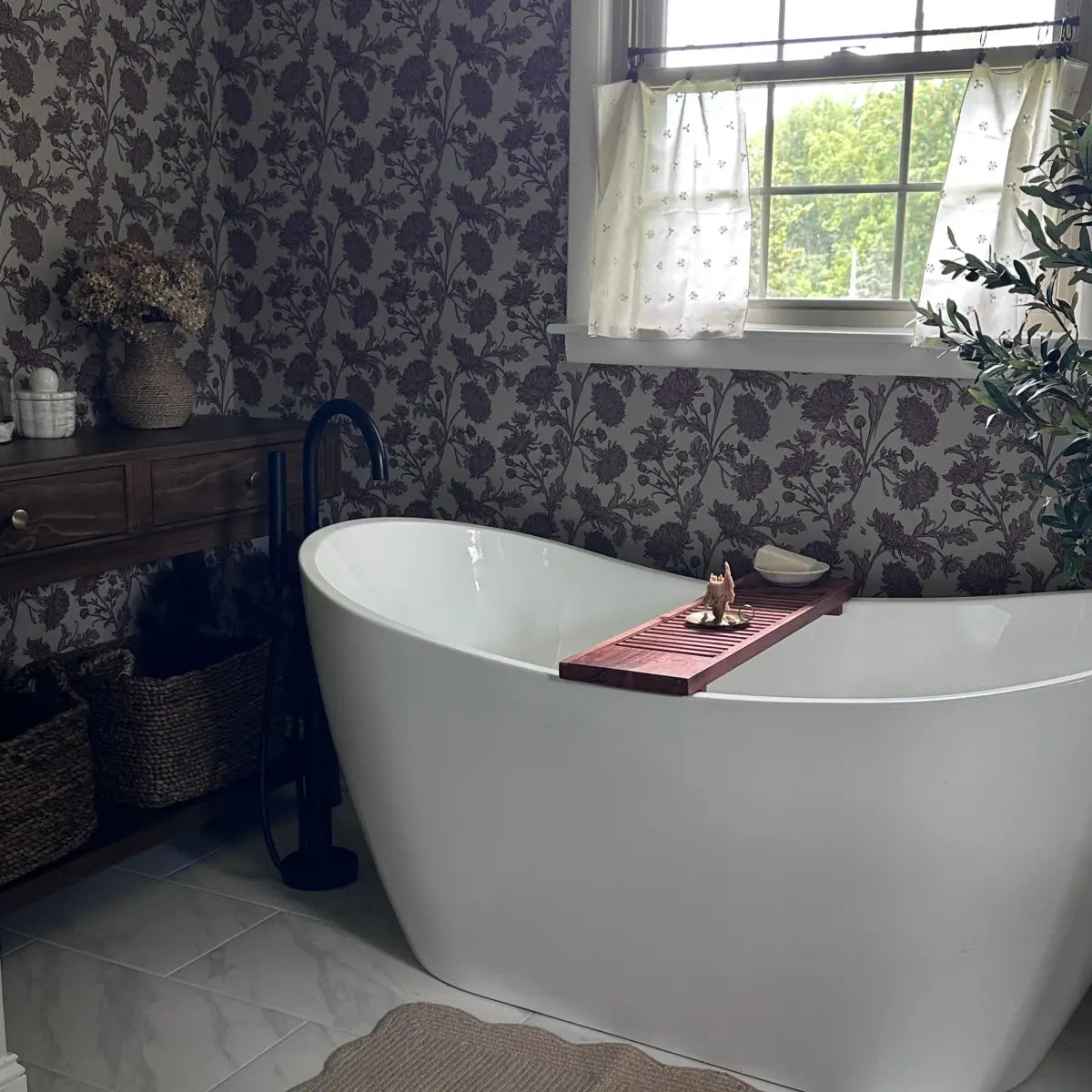 Archie Wallpaper - Flower Vines - by Taddy Mikelaites - Loomwell Home Goods