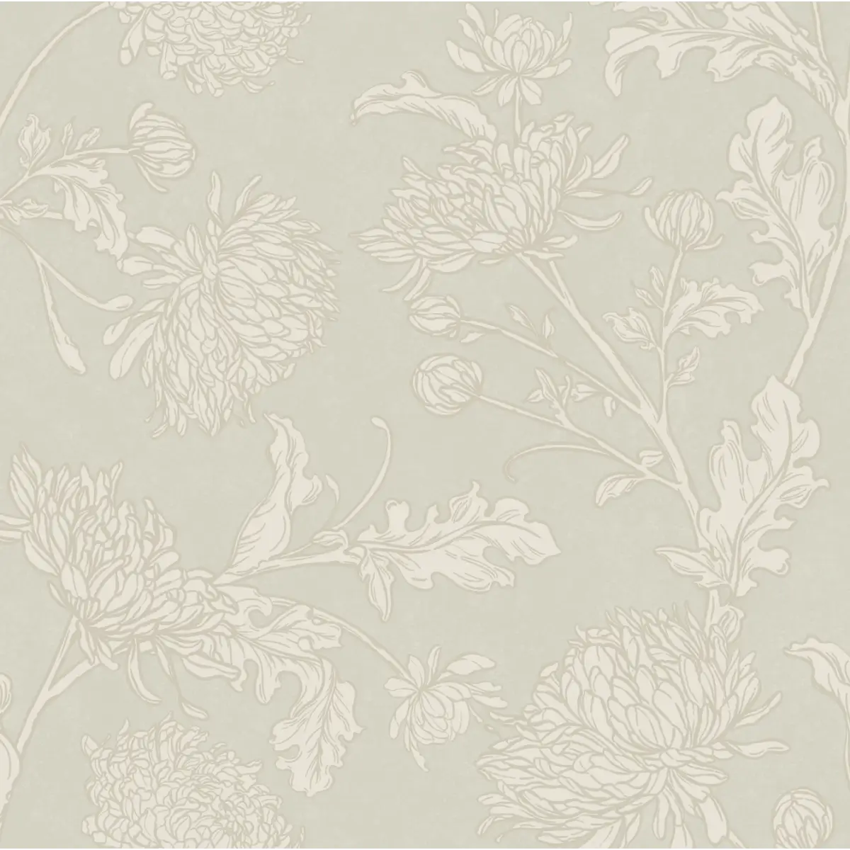 Archie Wallpaper - Flower Vines - by Taddy Mikelaites - Sample 1 foot by 1 foot / Light Sage - Loomwell Home Goods
