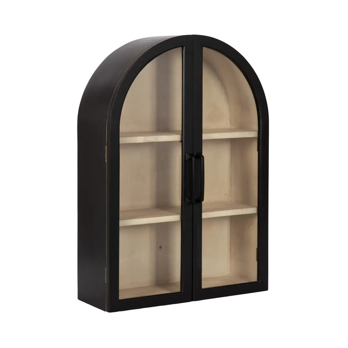 Arcott Arch Wall Cabinet with Shelves - Black / 21x8x30 - kateandlaurel