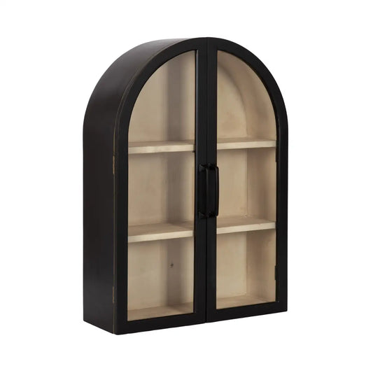 Arcott Arch Wall Cabinet with Shelves - Black / 21x8x30 - kateandlaurel