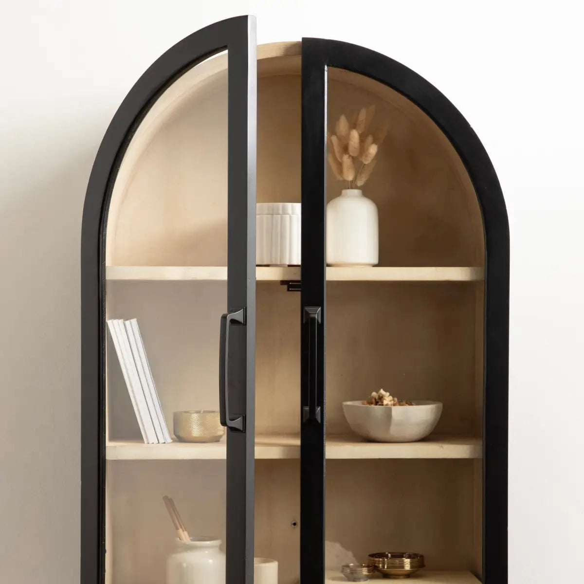 Arcott Arch Wall Cabinet with Shelves - kateandlaurel