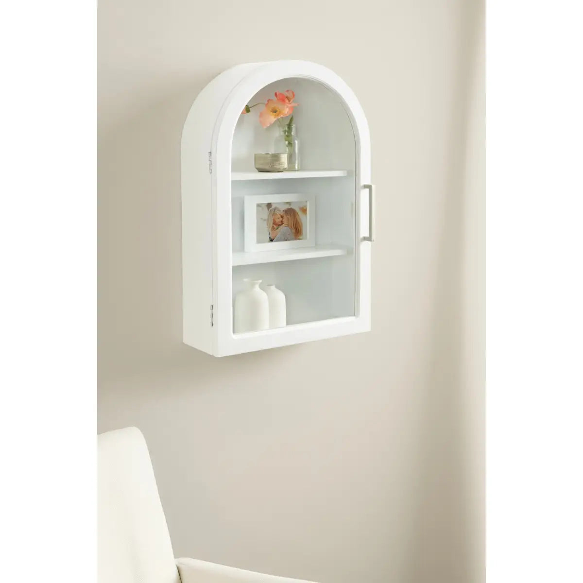 Arcott Arch Wall Cabinet with Shelves - kateandlaurel