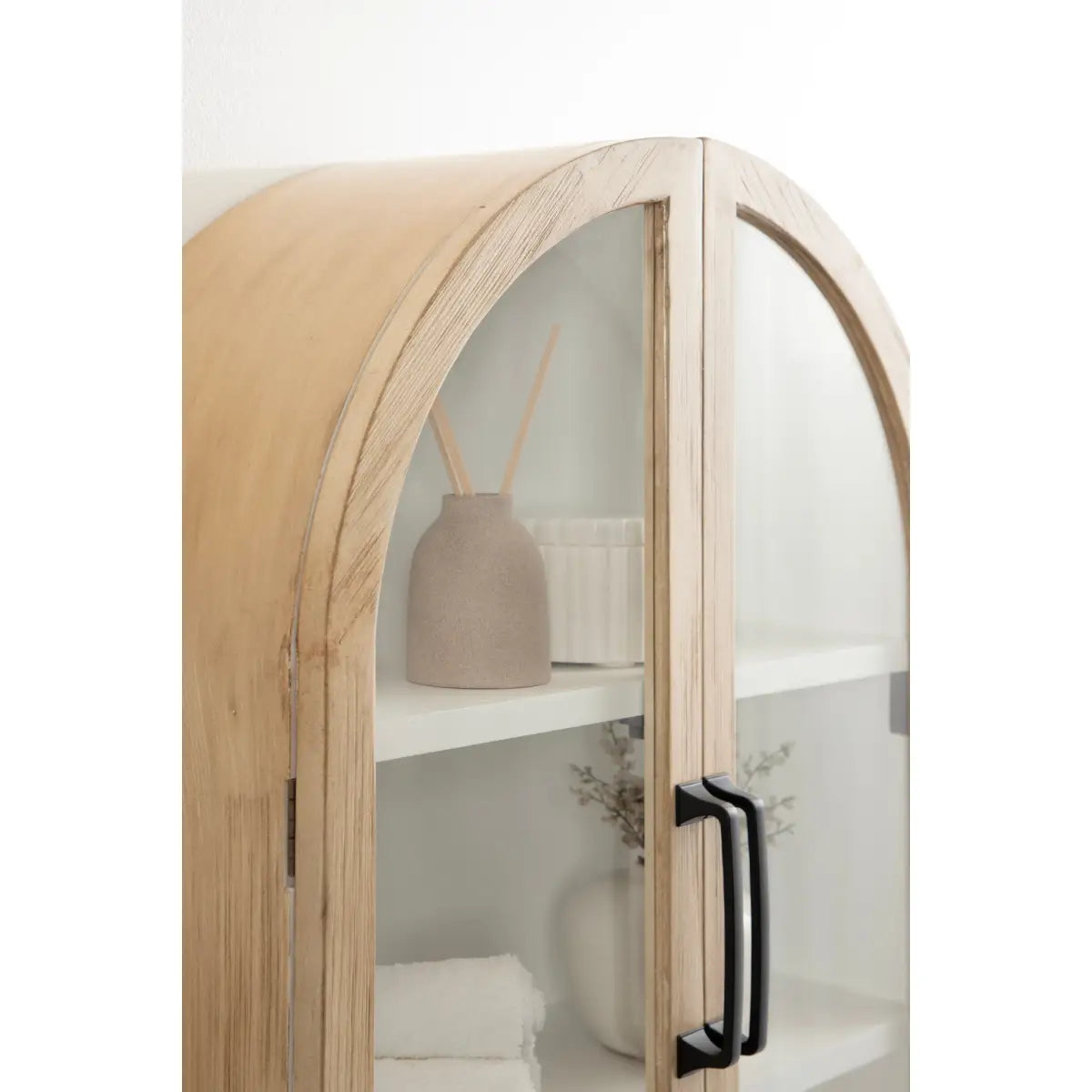 Arcott Arch Wall Cabinet with Shelves - kateandlaurel