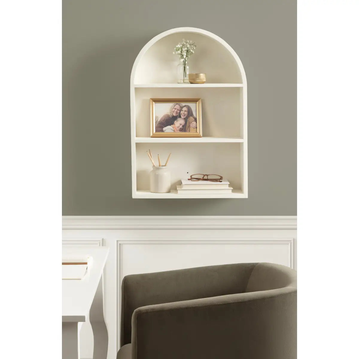 Arcott Arch Wall Shelf - Wood 4 Shelves - kateandlaurel
