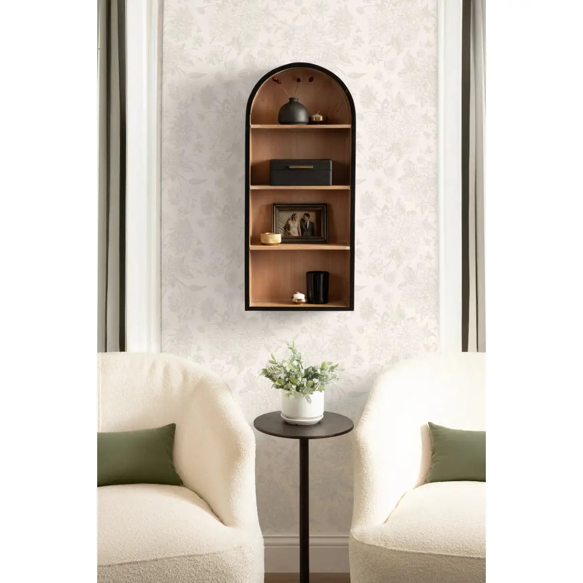 Arcott Arch Wall Shelf - Wood 4 Shelves - kateandlaurel