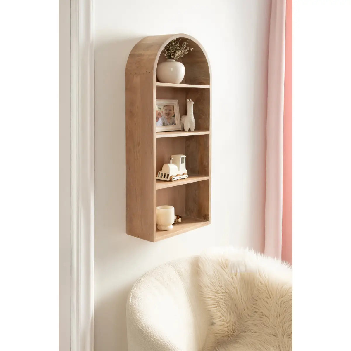 Arcott Arch Wall Shelf - Wood 4 Shelves - kateandlaurel