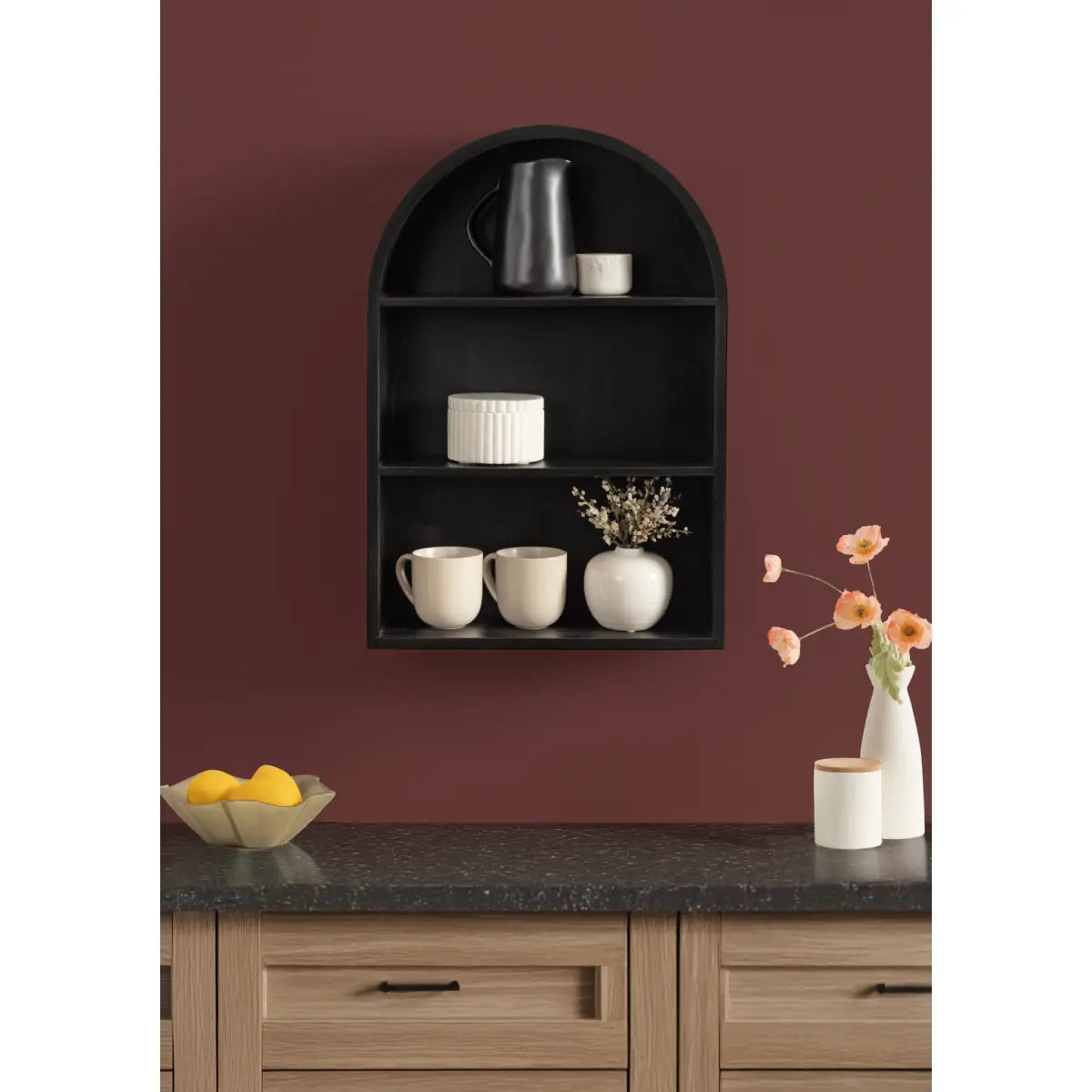 Arcott Arch Wall Shelf - Wood 4 Shelves - kateandlaurel
