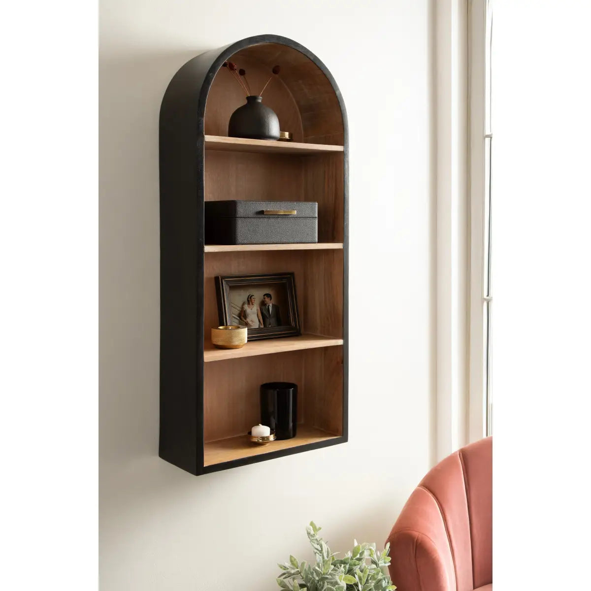 Arcott Arch Wall Shelf - Wood 4 Shelves - kateandlaurel