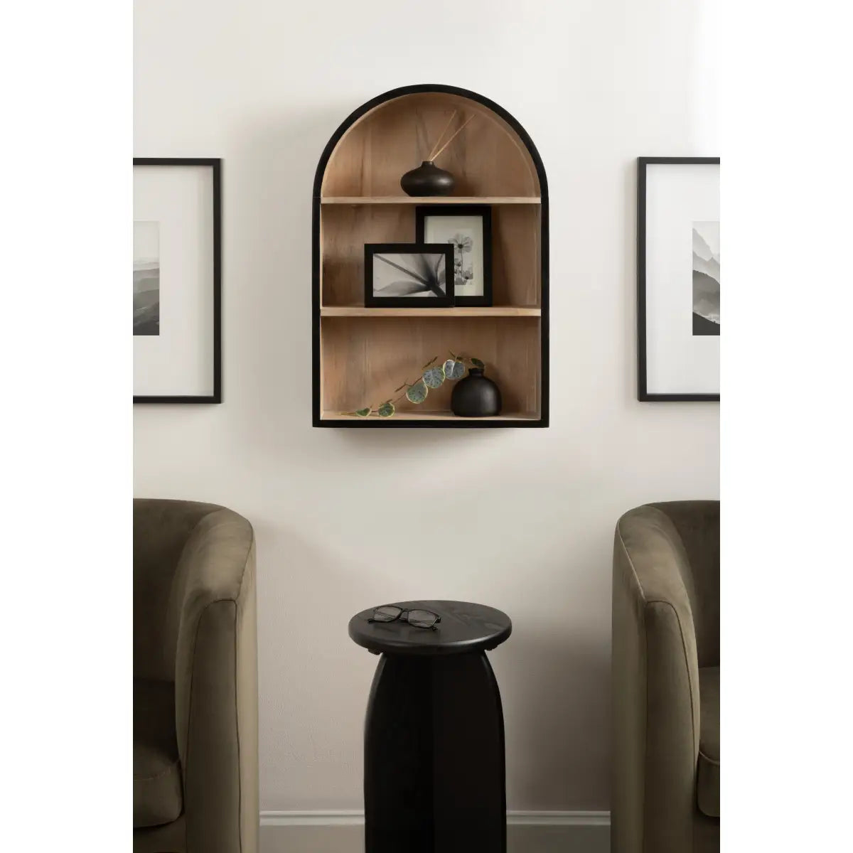 Arcott Arch Wall Shelf - Wood 4 Shelves - kateandlaurel
